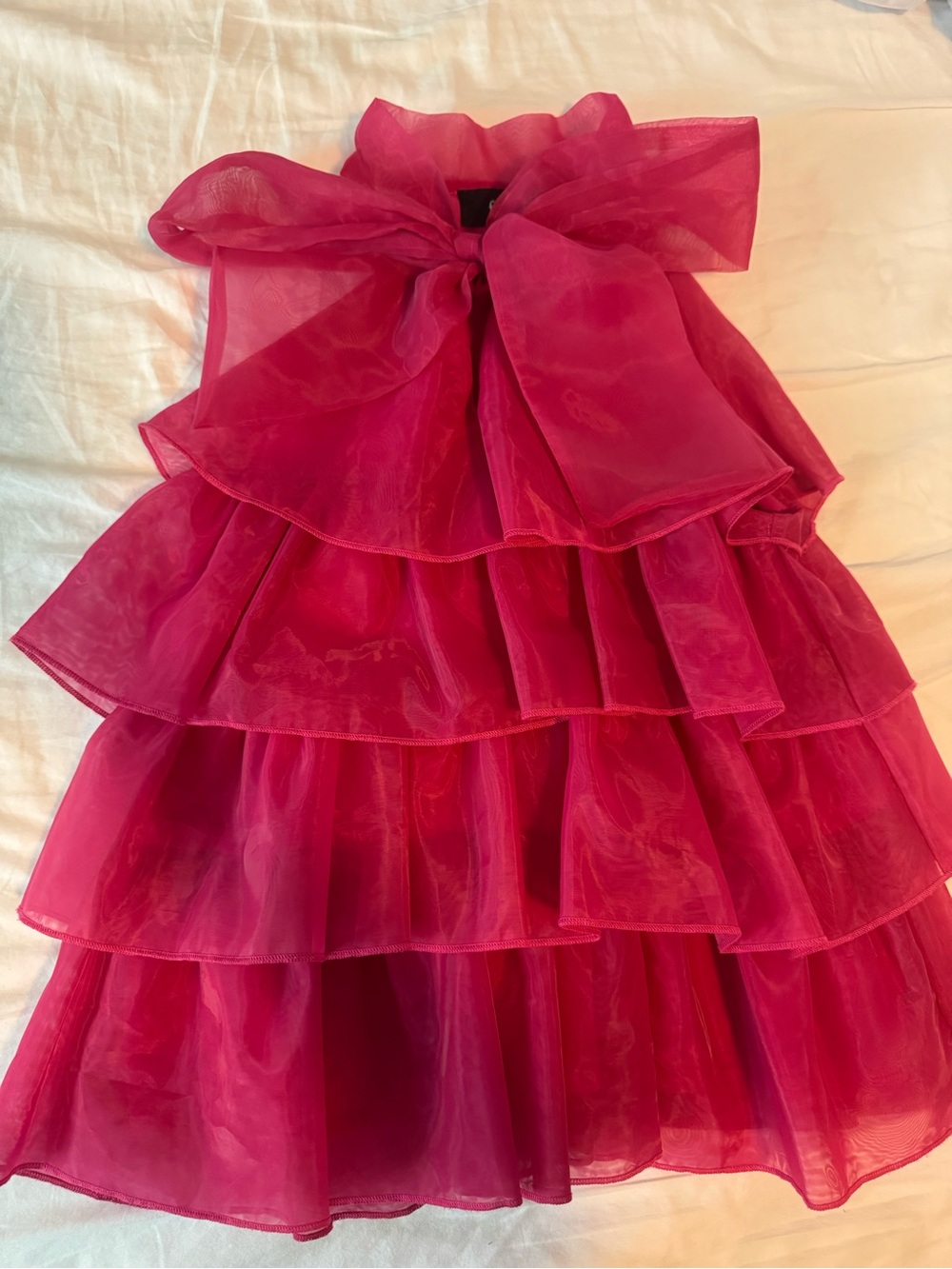 NWT Tiered Bow-Front Party Top - Pink/fuchsia